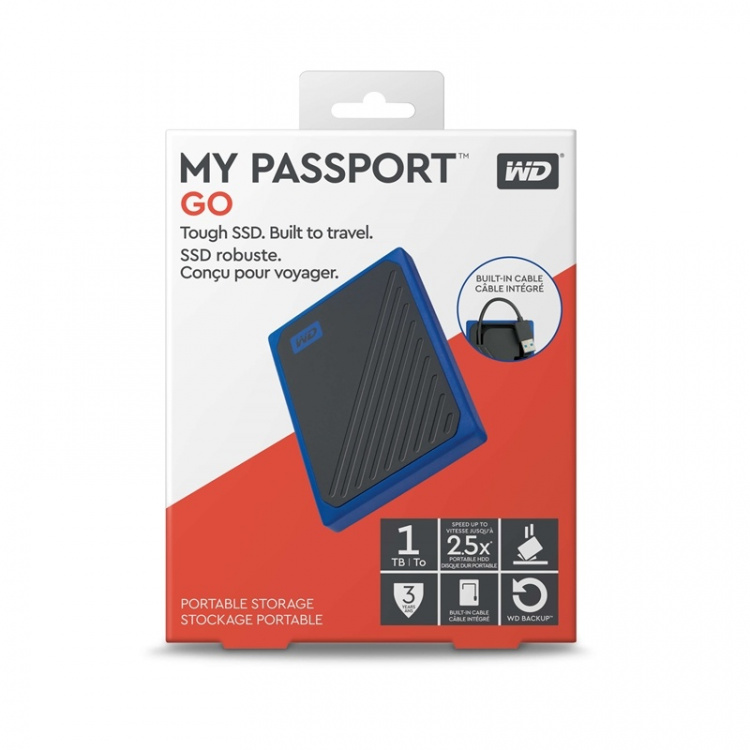 Western Digital WD My Passport GO SSD 1TB Svart/Blå