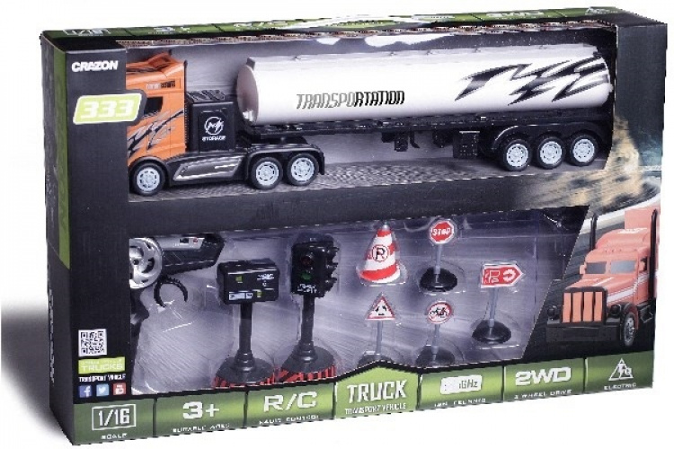 Crazon radiostyrd lastbil med oljetank, skala 1:16, 2,4GHz Crazon radiostyrd lastbil med oljetank, skala 1:16, 2,4GHz