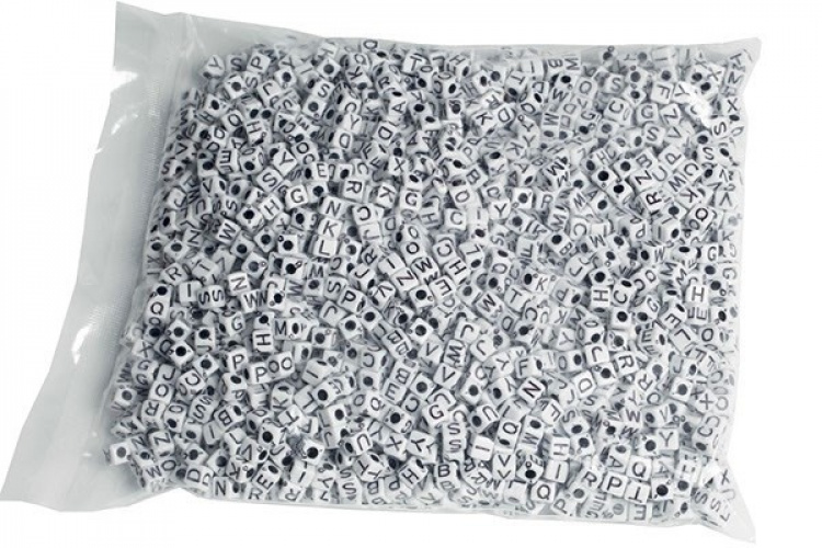 Pearl`n fun Bokstavspärlor 7mm Svart/Vit, 500g