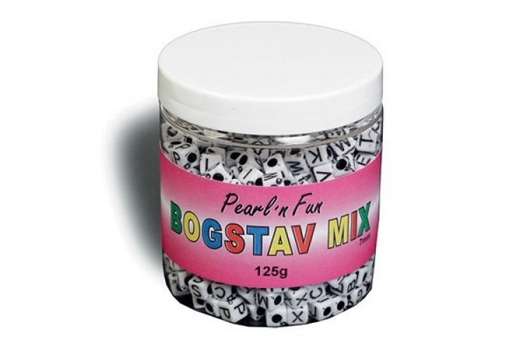 Pearl`n fun Bokstavspärlor 7mm Svart/Vit,125g