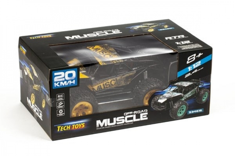Muscle Off-Road 1:12 RC-Bil, 2,4GHz, Gul Metallic
