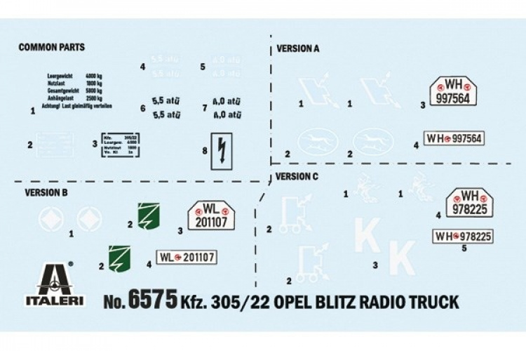 Italeri 1:35 Opel Blitz Radio Truck Sd.Kfz. 305/22