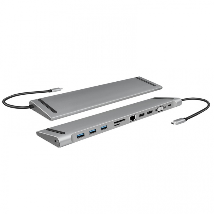 LogiLink USB-C-docka 11-i-1 HDMI/VGA/RJ45/USB-C 100W LogiLink USB-C-docka 11-i-1 HDMI/VGA/RJ45/USB-C 100W