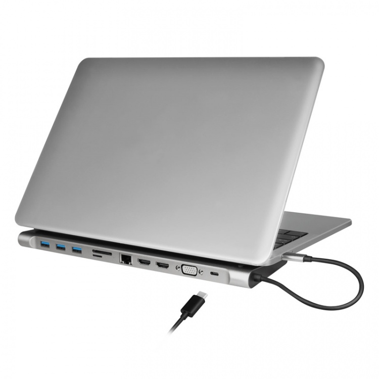 LogiLink USB-C-docka 11-i-1 HDMI/VGA/RJ45/USB-C 100W LogiLink USB-C-docka 11-i-1 HDMI/VGA/RJ45/USB-C 100W