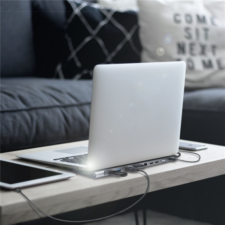 LogiLink USB-C-docka 11-i-1 HDMI/VGA/RJ45/USB-C 100W LogiLink USB-C-docka 11-i-1 HDMI/VGA/RJ45/USB-C 100W