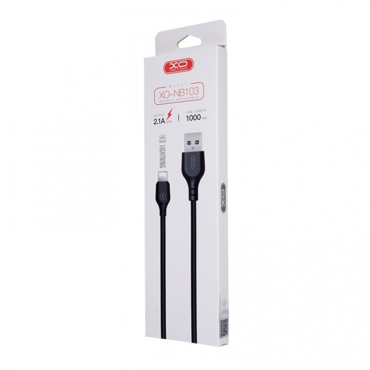XO NB103 USB - Lightning-Kabel (2,1A) 1m, Svart XO NB103 USB - Lightning-Kabel (2,1A) 1m, Svart