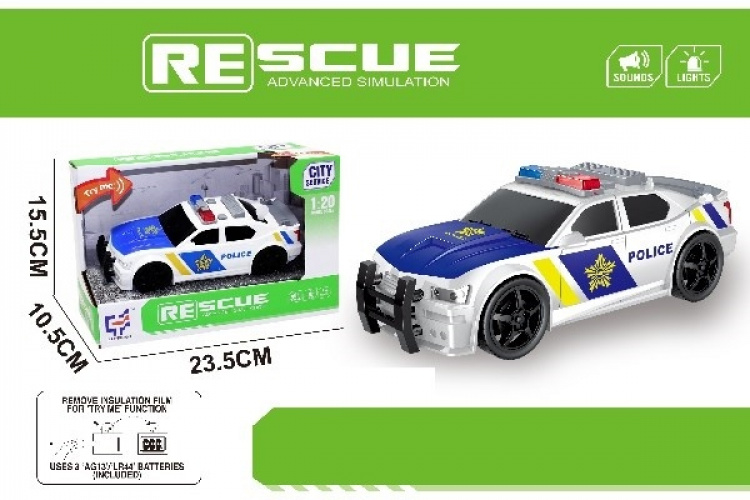 Polisbil 1:20 med Ljus och Ljud