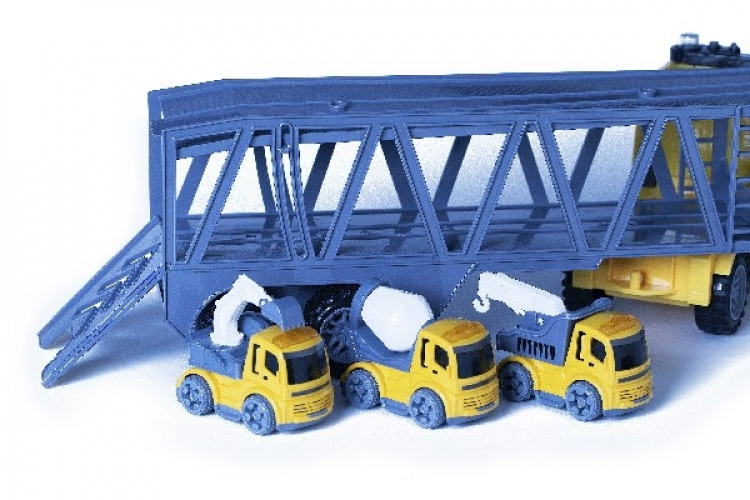 Lastbil med Släp + 3 Bilar, Ljus och Ljud 1:14