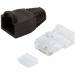 LogiLink Modularkontakt RJ45 CAT6 Oskärmad + Böjskydd 100-pack Svart LogiLink Modularkontakt RJ45 CAT6 Oskärmad + Böjskydd 100-pack Svart