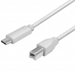 LogiLink USB-C till USB-B 2.0 Kabel 2m Vit