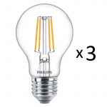 Philips 3-pack LED E27 Normal Klar 40W 470lm Philips 3-pack LED E27 Normal Klar 40W 470lm