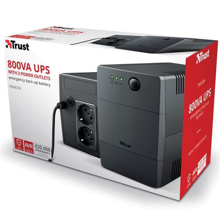 Trust Paxxon 800VA UPS 2st uttag Schuko