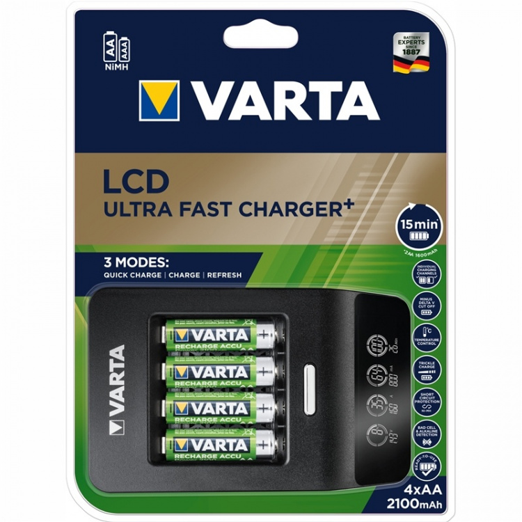 Varta LCD Ultra Fast Charger AA/AAA inkl 4xAA Varta LCD Ultra Fast Charger AA/AAA inkl 4xAA