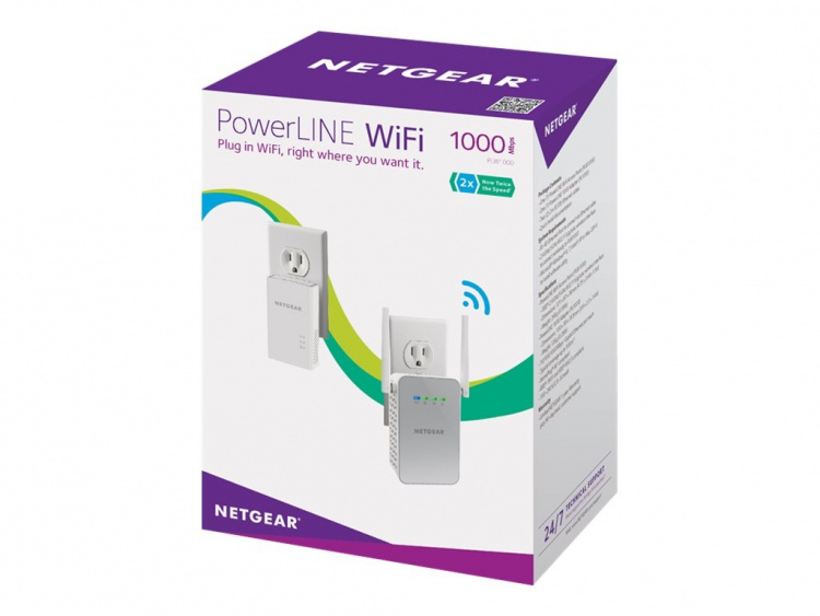Netgear PowerLINE 1000 + WiFi 1000 Mbit/s Nätverksansluten (Ethernet) Wi-Fi Vit