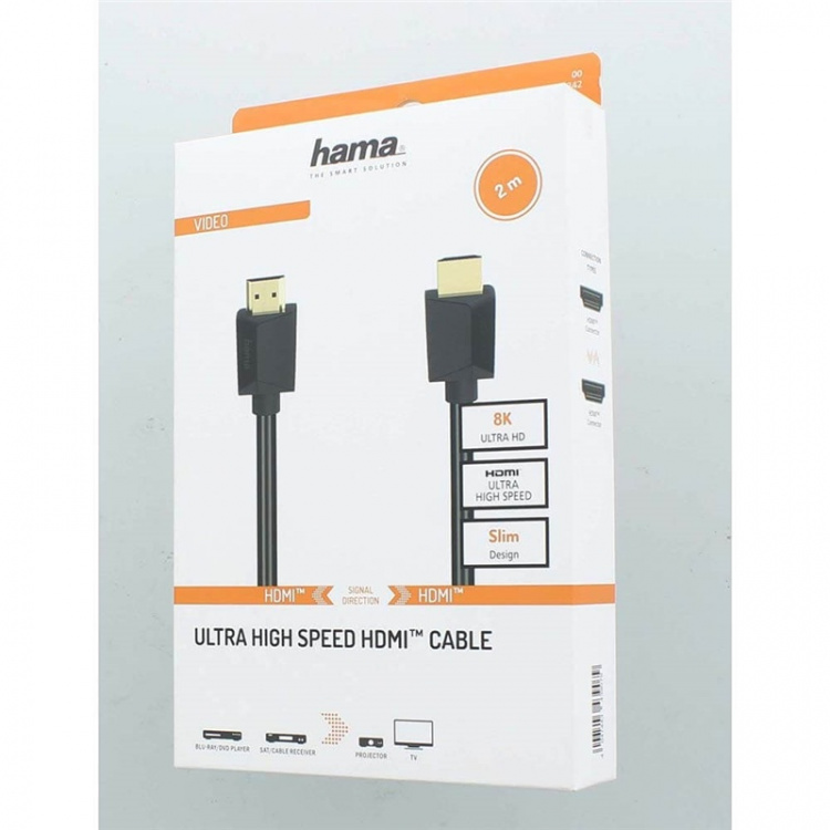 Hama Kabel HDMI High Speed 8K 48Gbit/s Svart 2.0m