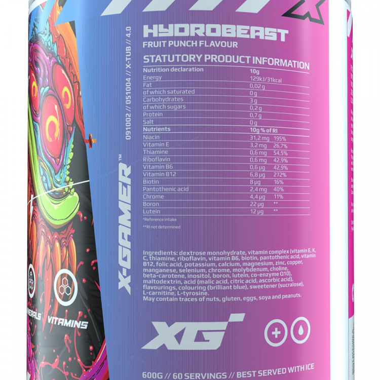 X-GAMER X-Tubz HydroBeast Hydration 600g
