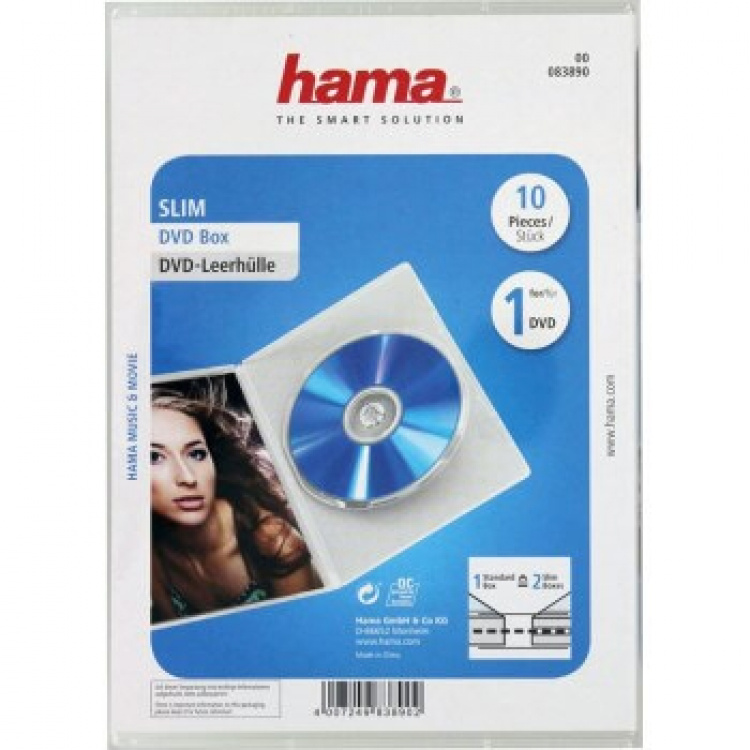 Hama DVD-Box Slim Transparent 10-pack Hama DVD-Box Slim Transparent 10-pack