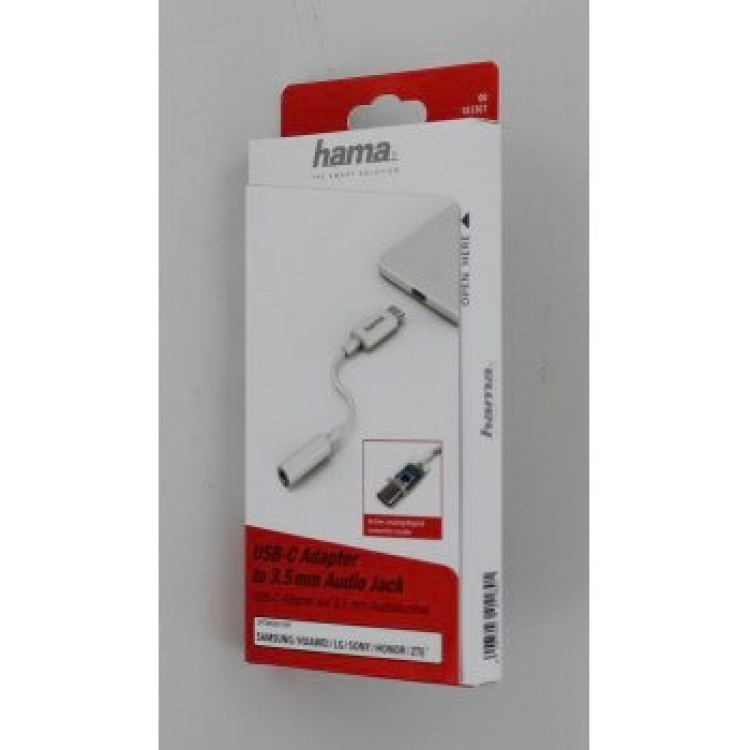 HAMA USB-C Adapter till 3,5mm Vit