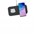 Zens Dual Alu. QI Laddare + USB-A out 10W inkl 30W USB-C PD Svart