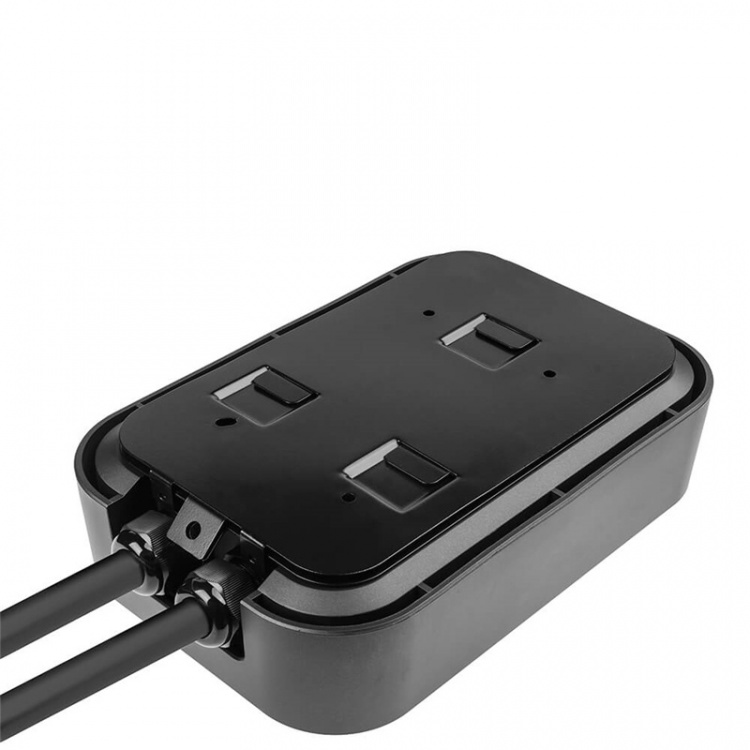 GREENCELL LaddBox Elbil med Uttag EV15RFID Typ2 22kW 32A LCD Svart IP66 RFID