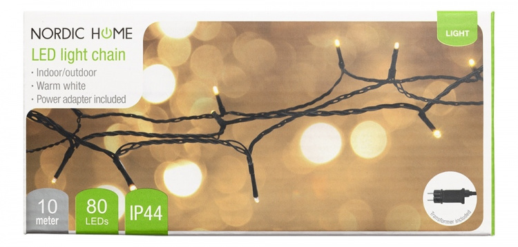 NORDIC HOME LED Ljusslinga, inomhus/utomhusbruk, 10 m  NORDIC HOME LED Ljusslinga, inomhus/utomhusbruk, 10 m