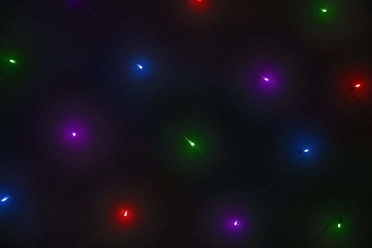 NORDIC HOME LED Ljusnät, flerfärgad, inomhus/utomhusbruk, 120 x 150 cm