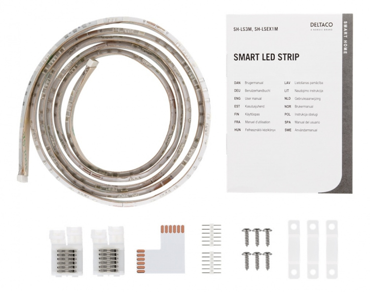 DELTACO SMART HOME LED-list förlängning, 1m, RGB, 2700K-6500K, 6-pin DELTACO SMART HOME LED-list förlängning, 1m, RGB, 2700K-6500K, 6-pin