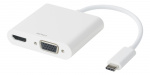 DELTACO USB-C dockningsstation, HDMI/VGA/USB-C, 100W USB-C PD 3.0, vit DELTACO USB-C dockningsstation, HDMI/VGA/USB-C, 100W USB-C PD 3.0, vit