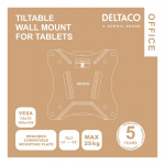 DELTACO Office Wall mount VESA 75x75, 100x100 White DELTACO Office Wall mount VESA 75x75, 100x100 White