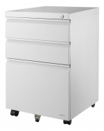DELTACO Office, Cabinet on wheels with lock, 3 drawers, white DELTACO Office, Cabinet on wheels with lock, 3 drawers, white