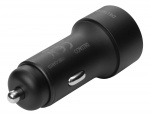 DELTACO USB car charger, 1x USB-C, PD 18 W, 1x USB-A, 18 W, 36W, metal