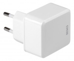 DELTACO USB-väggladdare med dubbla portar, 1x USB-A, 1x USB-C, 17 W, v