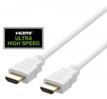 DELTACO ULTRA High Speed HDMI-kabel, 48Gbps, 3m, vit
