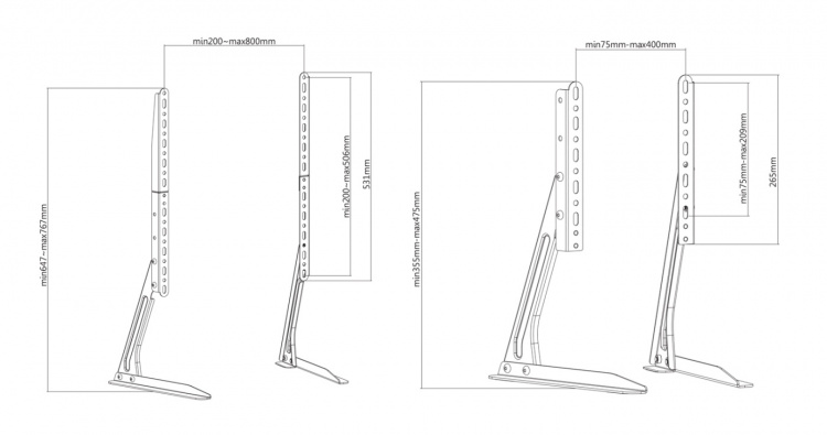 DELTACO Slim Table stand for tv, 23