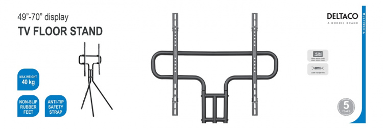 DELTACO Artistic Steel Studio TV Floor Stand