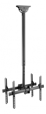 DELTACO Office Telescopic Double TV Ceiling,1060mm-1560mm,45kg,37