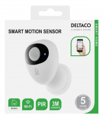 DELTACO SMART HOME Rörelsesensor, PIR, WiFi 2.4 GHz, vit/svart DELTACO SMART HOME Rörelsesensor, PIR, WiFi 2.4 GHz, vit/svart