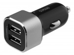 DELTACO USB car charger, 2x USB-A, 2,4 A, total 17 W