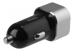 DELTACO USB car charger, 2x USB-A, 2,4 A, total 17 W