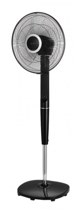 Nordic Home Golvfläkt med fjärrkontroll, 40 cm, låg ljudnivå, timerfunktion, Svart