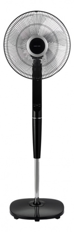 Nordic Home Golvfläkt med fjärrkontroll, 40 cm, låg ljudnivå, timerfunktion, Svart