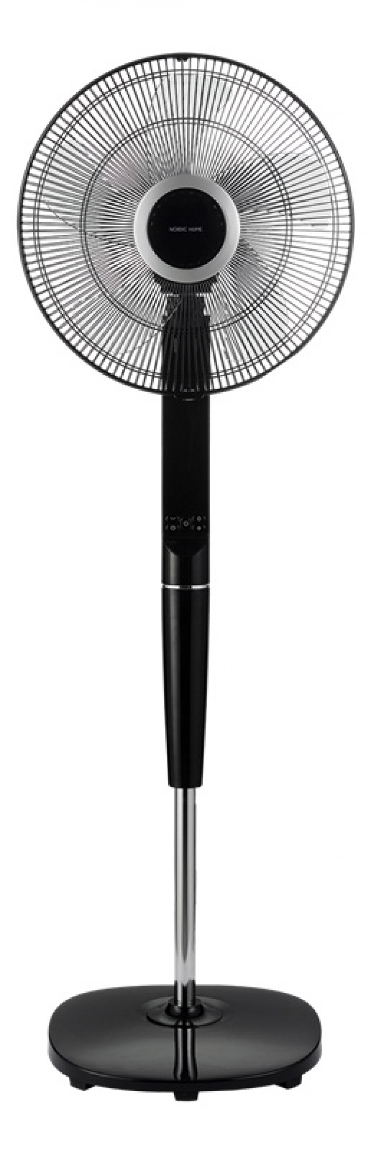 Nordic Home Golvfläkt med fjärrkontroll, 40 cm, låg ljudnivå, timerfunktion, Svart