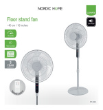 nordichome Floor fan with remote control, 40 cm, low noise level, oscil