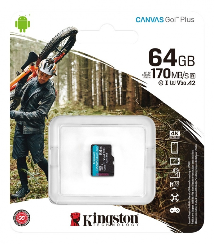 Kingston 64GB microSDXC Canvas Go Plus 170R A2 U3 V30 no Adapter