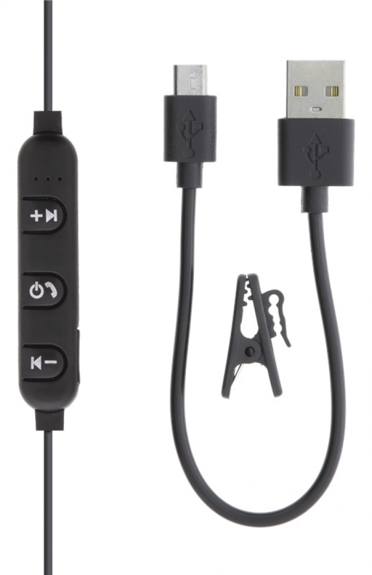 STREETZ In-ear BT hörlurar med mikrofon och media/svarsknappar, svart STREETZ In-ear BT hörlurar med mikrofon och media/svarsknappar, svart