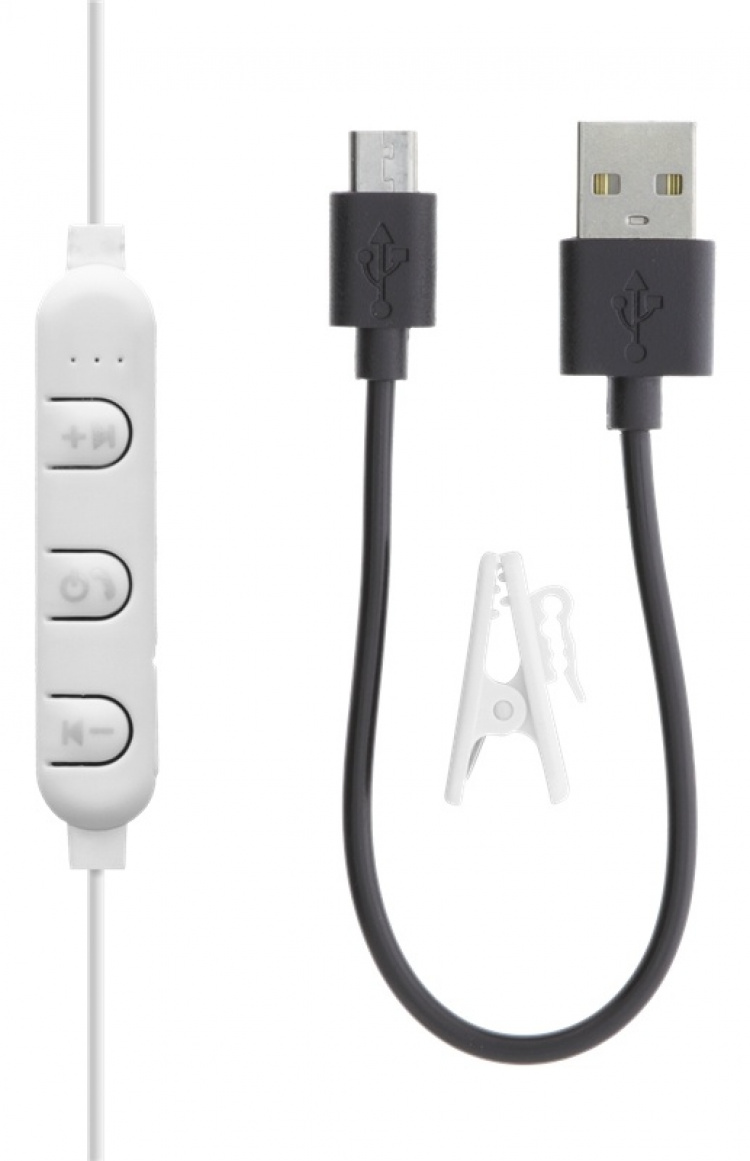 STREETZ In-ear BT hörlurar med mikrofon och media/svarsknappar, vit