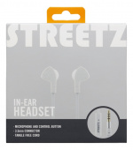 STREETZ In-ear hörlurar med mikrofon, media/svarsknapp, 3.5 mm, trasse