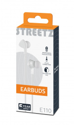 STREETZ In-ear hörlurar med mikrofon, media/svarsknapp, 3.5 mm, trasse