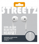 STREETZ Semi-in-ear BT hörlurar med mikrofon och media/svarsknapp, opt
