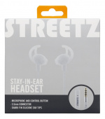 STREETZ Stay-in-ear hörlurar med mikrofon, media/svarsknapp, 3.5 mm, STREETZ Stay-in-ear hörlurar med mikrofon, media/svarsknapp, 3.5 mm,